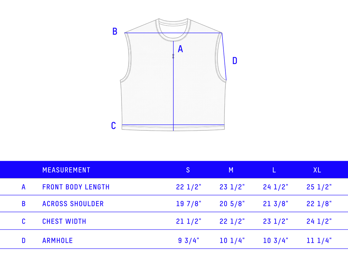 PODIO garment measurements