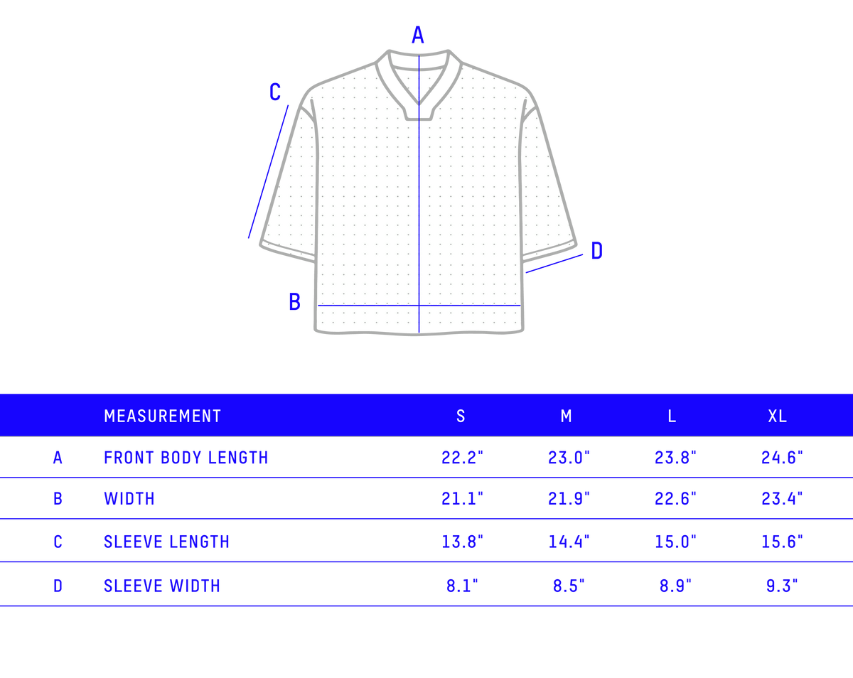 PODIO garment measurements