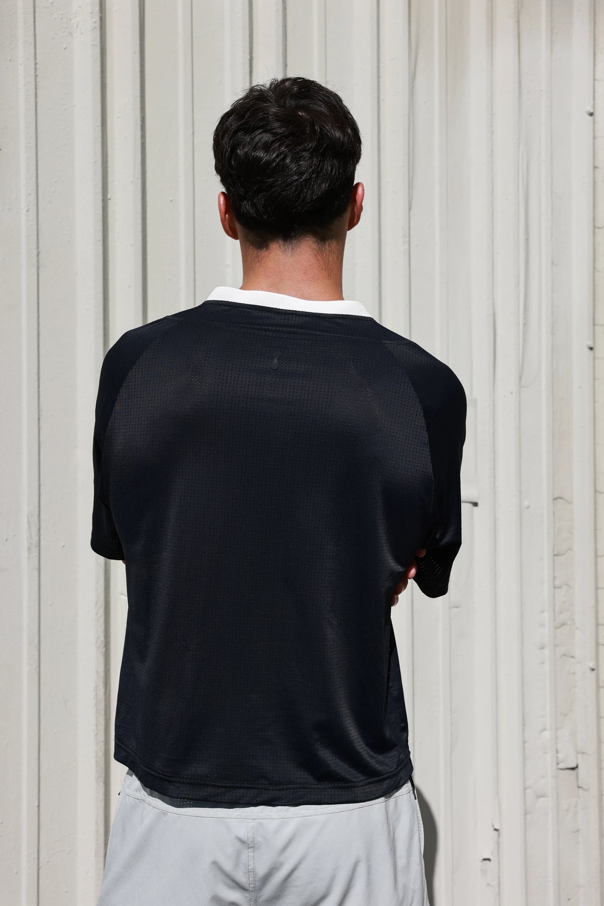 PODIO Midnight Boxy Semi-Cropped Training Tee, back view