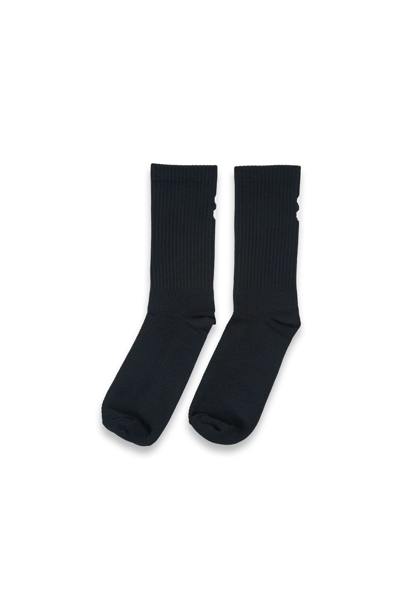 Black and gray PODIO Midnight Athletic Socks with reinforced heel and toe, designed for sports and active wear.