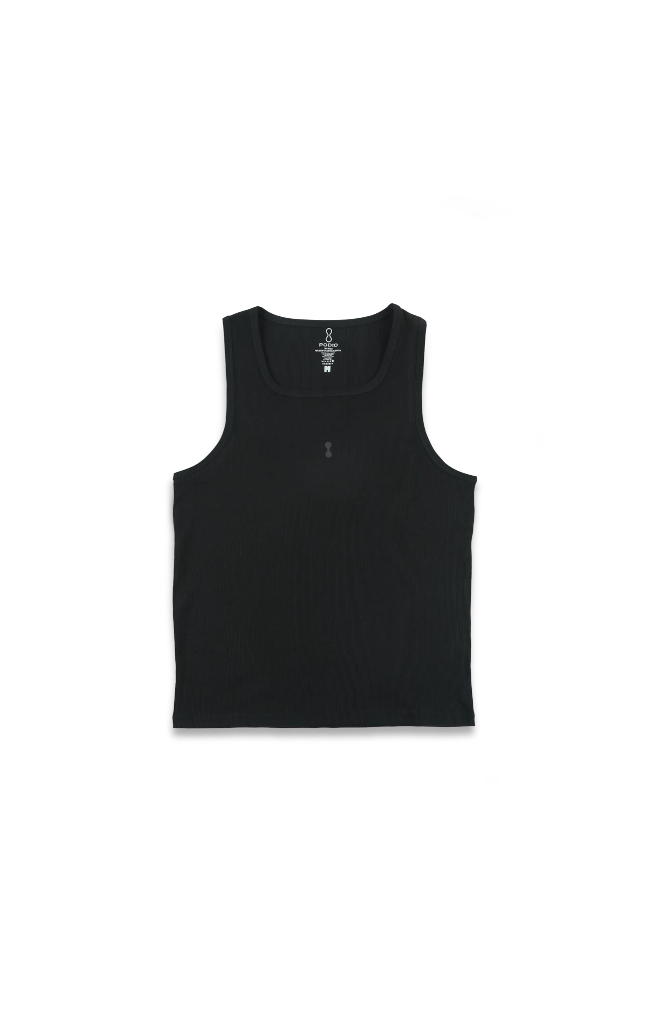 Black Midnight Muscle Tank by PODIO featuring a sleeveless design and comfortable fit, ideal for activewear or casual styling.
